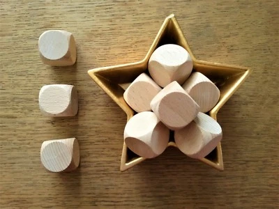 Wooden Dice Blank Plain Unpainted 30 mm High Quality Beech Arts & Crafts Natural - Image 1 of 2