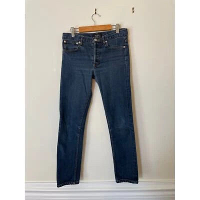 A.P.C. Jeans feminino padrão lavagem escura botão mosca 25 - Imagem 1 de 4