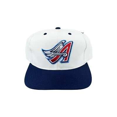 Vtg NWOT Rare MLB Anaheim Angles White Twin Enterprise Two Tone Snapback Hat - Image 1 of 4