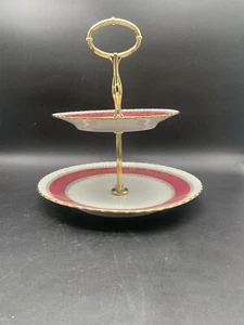 Wunderschöner 2-stöckiger Luxus Porzellan Kuchenständer Royal ADP Frankreich - Bild 1 von 17