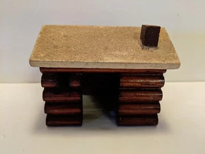 LOG CABIN DECOR 4-1/4 x 3-1/4 x 3 inches high at roof peak Railroad Village - Picture 1 of 4