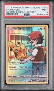 Pokemon Pikachu 241/236 PSA 9 Mint SM Cosmic Eclipse Secret Rare Trainer FA - Picture 1 of 5