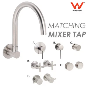 KYLINS Brushed Nickel Round Bathroom Spout Wall Mounted Basin Mixer Laundry Tap - Picture 1 of 38