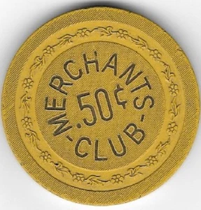 Merchants Club .50 Illegal Casino Chip Flower Mold Newport Kentucky 1937 - Picture 1 of 2