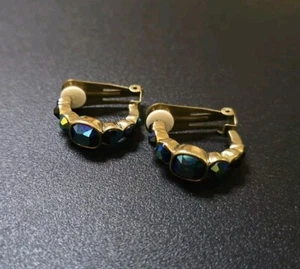 Heidi Daus Brass Crystal Hoop Clip-On Earrings - Picture 1 of 7