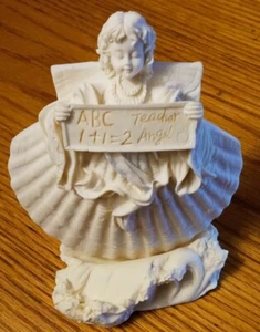 1998 Angelina By Norman Shell Shaped 5” Angel Of Teachers Ornament Wirh Stand - Picture 1 of 6