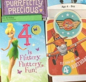 BIRTHDAY Cards,AGE 4, Girls-Boys, Happy 4TH Birthday, 7 choices Hallmark - Picture 1 of 26