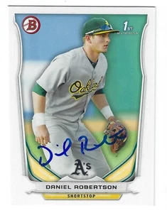 DANIEL ROBERTSON OAKLAND A'S SIGNED CARD TAMPA BAY RAYS MILWAUKEE BREWERS GIANTS - Picture 1 of 1