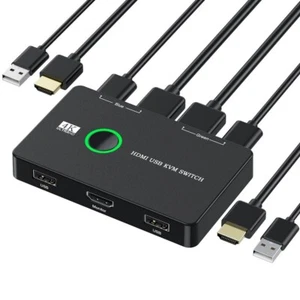 Chenyang KVM USB 2.0 & HDMI 4K Switch Selector Dual PCs Sharing Monitor HDTV USB - Picture 1 of 8