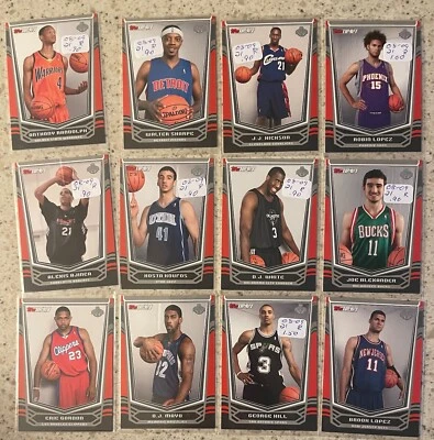 2008-09 Topps Tip-Off Rookie Card Lot of 12 Red Border Parallels #/2008 - Image 1 of 4