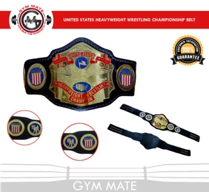 NWA UNITED STATES HEAVYWEIGHT CHAMPIONSHIP BELT REAL LEATHER 2 mm BRASS PLATES - Picture 1 of 4