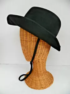 Vintage Sutton Equestrian Horse Show Riding Showing Hat 100% Wool Black - Picture 1 of 9
