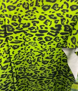 Green Cheetah Leopard poly 4 way stretch Spandex fabric dancewear swimwear - Picture 1 of 1