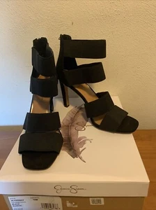 NIB Jessica Simpson “Cerina2” Elastic Strap Heels Black Size 10 - Picture 1 of 6