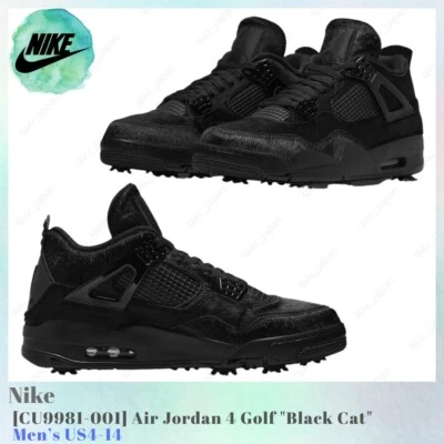 Nike Air Jordan 4 Golf Negro Gato CU9981-001 Para hombres US4-14 NUEVO Foto 1 de 4