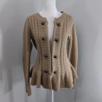 Cárdigan tejido ANA Cottagecore suéter peplum para mujer mediano Y2K bohemio años 90 Foto 1 de 4