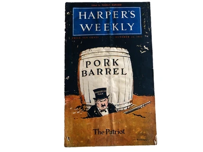 Harper’s Weekly – October 23, 1915 – Pork Barrel Politics! - Image 1 of 4