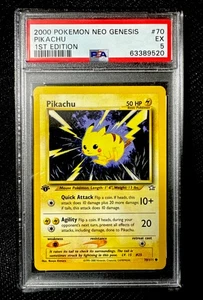 PSA 5 EX 1° Edizione Non Holo Pikachu Pokemon Neo 1 Genesis 70/111 - Foto 1 di 2