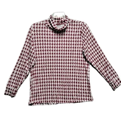 Anthony Richards Houndstooth абстрактный пурпурный длинным рукавом черепаха шеи женщин XL - Изображение 1 из 4