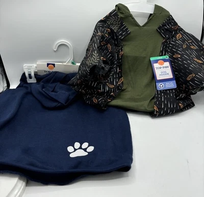 Lote de 2 sudaderas con capucha PET DOG OUTFITS azul con pata de perro y 1 tamaño multicolor GRANDE Foto 1 de 4