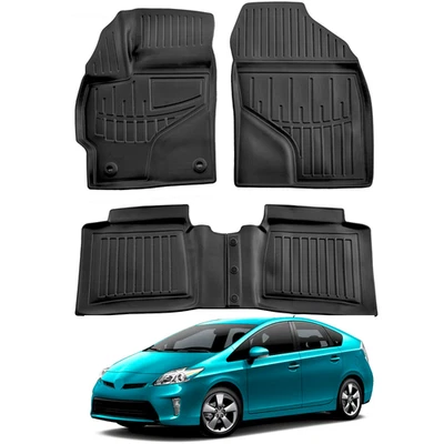 Juego de alfombrillas negras personalizadas para Toyota Prius (2010-2014) para todo tipo de clima Foto 1 de 4