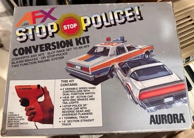 1981 AFX STOP POLICE! Conversion Kit Box + Manual + More – HO Slot (Incomplete) - Image 1 of 4