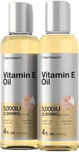 Olio di Vitamina E | 5000 UI | 8 oz (2 x 4 oz) Value Pack | per pelle, capelli, viso, corpo - Foto 1 di 7