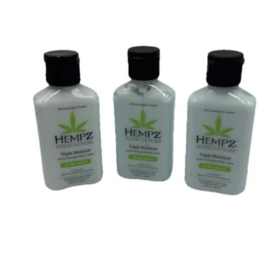3X Hempz Triple Moisture Herbal Whipped Body Moisturizer 2.25oz Trvl Sz Lot of 3 - Image 1 of 4