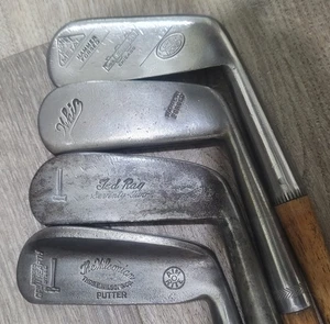4 Antique Vintage 1920's Wilson Hickory Wood Shaft Golf Club Putters Wilsonian - Picture 1 of 9