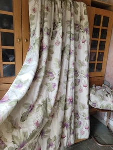 Gorgeous Sanderson 'Fig Harvest' Large Bump Interlined Curtains Pair 1 - Picture 1 of 11