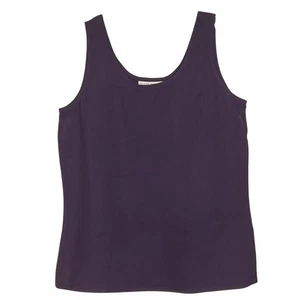 Valerie Stevens S 100% Seide Tank Top Lila Ärmellos Klassisches Design Luxus Y2K - Bild 1 von 11