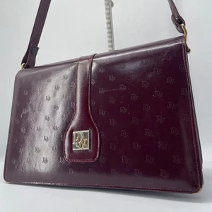Christian Dior Trotter Shoulder Bag Red  Leather Crossbody Purse Vintage MBc1954 - Picture 1 of 17