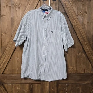 George Strait Wrangler Cowboy Cut Stripe Shirt Mens 2XL Button Front Western - Picture 1 of 7