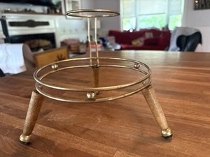 Vintage Mid Century Stufen Chip und Dip Halterung Halter Holz Beine Kugelfüße - Bild 1 von 10