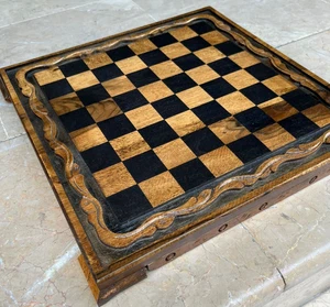 Vintage Walnut Chess Board – 100% Handmade Solid Wood, Durable Gift for Him - Picture 1 of 11