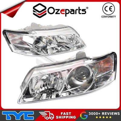 Pair LH+RH Head Light Lamp Chrome Projector For Holden Adventra VY 2003~2006 - Image 1 of 4