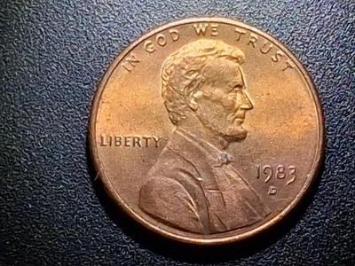 🔥 1983-D Lincoln Memorial Cent.  1C DDO FS-101 RD. Stunning Coin. - Image 1 of 4