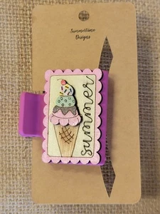 Clip artiglio gelato estivo taglio legno dipinto a mano 2" - Foto 1 di 2
