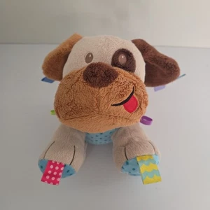 TAGGIES BEIGE PUPPY DOG Plush Comfort Toy Bear Sensory Soft Tags Ribbons - Picture 1 of 6