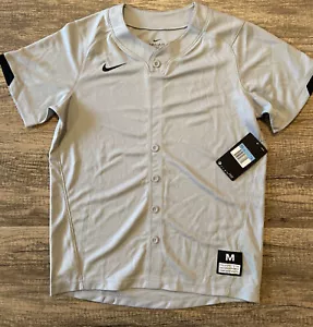 Nike Dri-Fit Short Sleeve Single Button Jersey Baseball Boy's M Gray AA9813 - Picture 1 of 4