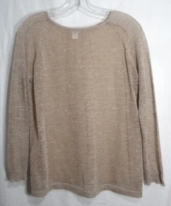 Suéter Hoss Intropia Marrón Plateado Metálico Frontal Seda Espalda Camisa Talla Pequeña Usado en Excelente Condición - Imagen 1 de 4