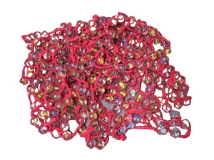 Weihnachtsbaumgirlande Glasmurmeln gehäkelt in 5 Strängen je 8,5 Fuß lang Vintage - Bild 1 von 5