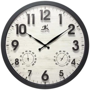 Infinity Instruments 17.5"Hx17.5"W Concordia Indoor/Outdoor Wall Clock Black - Picture 1 of 5