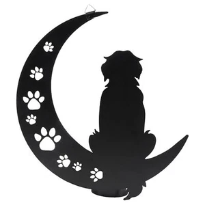 12" Black Metal Dog Wall Decor Living Room Art Sculpture Dog Lover Gift - Picture 1 of 7