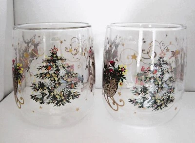 2 nuevas tazas de café Williams Sonoma noche antes de Navidad doble pared S2 (N3) Foto 1 de 4