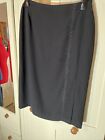 M&s Marks Spencer Vintage Ladies Black Chiffon Embroidery Straight Skirt Size 12