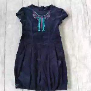 Catimini navy blue velour dress size 12 - Picture 1 of 4