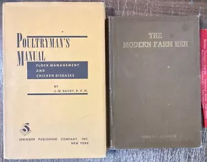 VINTAGE 1922 1957 MODERN FARM HEN GEFLÜGELMÄNNER MANUELL HÜHNERHERDE KRANKHEITEN FUTTER - Bild 1 von 2