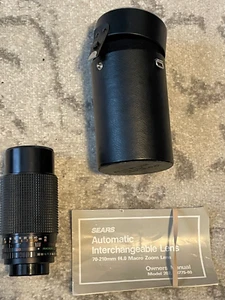 Vintage 35mm Camera Lens sears automatic 70-210mm f4.0 macro interchangable Case - Picture 1 of 12