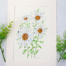 Daisy hand-painted original signed watercolour painting (not a print)